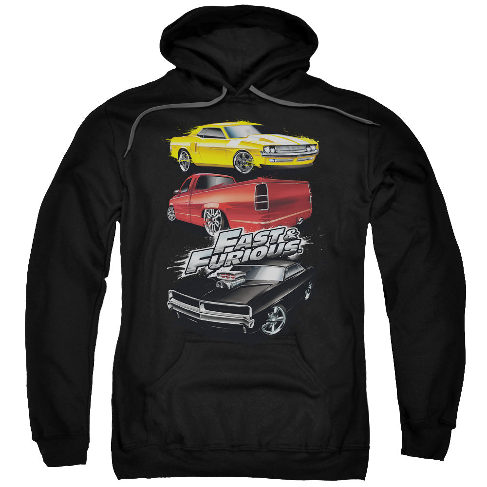 Fast And The Furious - Muscle Car Splatter Adult Pull Over Hoodie