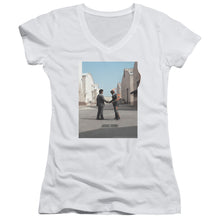 Load image into Gallery viewer, Pink Floyd - Wish You Were Here Juniors Sheer Jersery With Cap Sleeve V Neck
