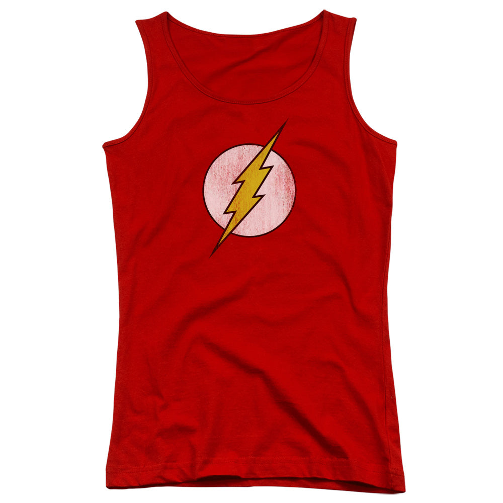 Dc - Flash Logo Distressed Juniors Tank Top